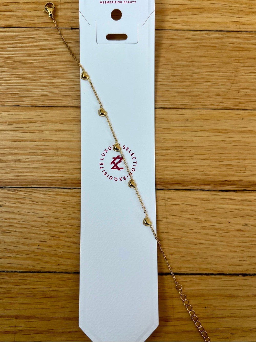 Gold Heart Station Bracelet - Gold